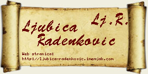 Ljubica Radenković vizit kartica